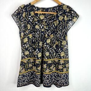 GAP Sheer Floral Boho Blouse XS